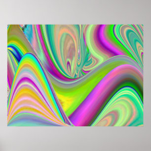 Poster Esprit de Brise d'Été Abstrait 3D Rainbowart