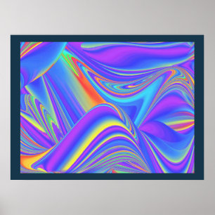 Poster Esprit de Brise d'Été Abstrait 3D Rainbowart