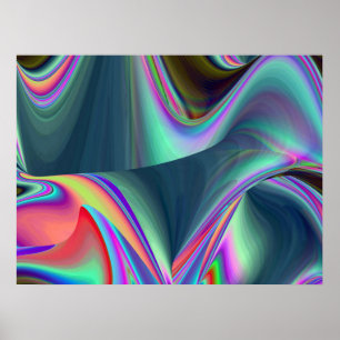 Poster Esprit de Brise d'Été Abstrait 3D Rainbowart