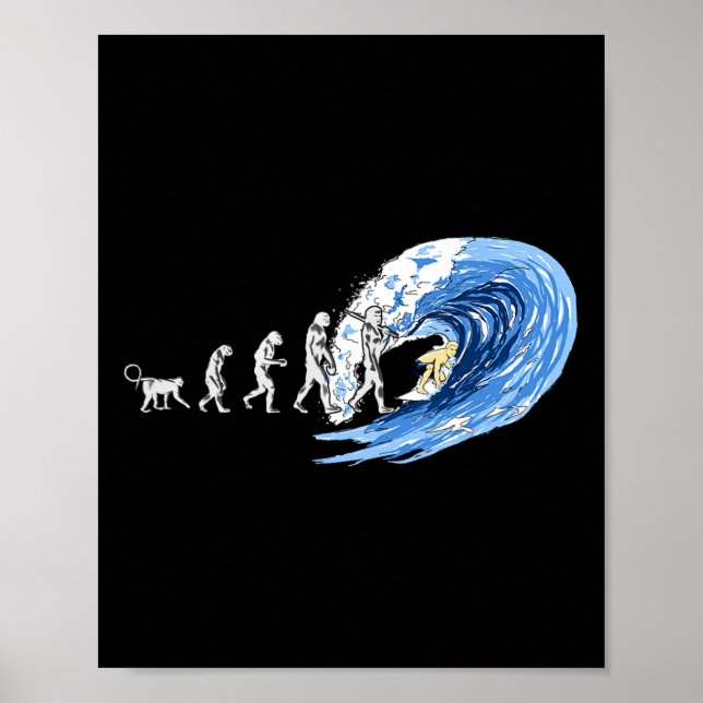 Poster Esprit de l'évolution du surf de l'homme (Devant)