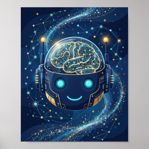 Poster Esprit de Robot IA — Intelligence Artificielle Fut