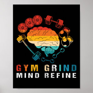 Poster Esprit de salle de sport raffiné Bodybuilding Rétr