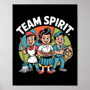 Poster Esprit d'équipe Retour à l'école Rétro Culture de