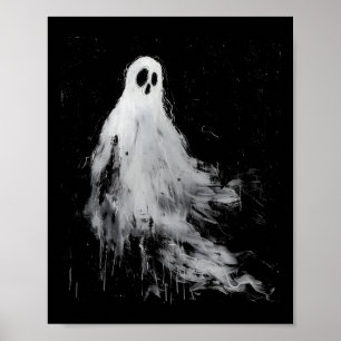 Poster Esprit Fantôme Horreur Éffrayante Halloween Grunge