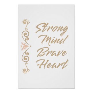 Poster Esprit Fort Cœur Brave Inspiration Motivation
