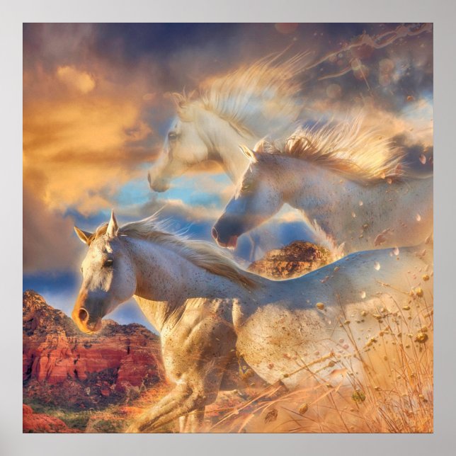 Poster Esprits de Cheval Sauvage "TRINITÉ" (Devant)