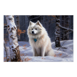 Poster Esquimau Américain Laisser Neige Noël
