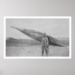 Poster Esquimau portant Kayak 1909