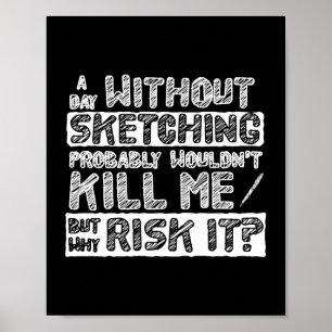 Poster Esquisse crayon dessin stylo Encre Artistes