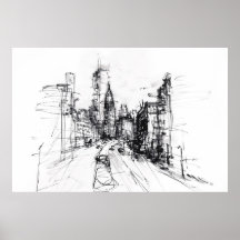 Esquisse de vue Cityscape Abstraite -