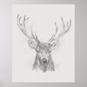 Poster Esquisse d'Elk contemporaine