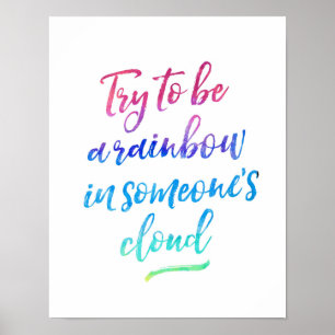 Poster Essayer d'être une main arc-en-ciel lettré inspira