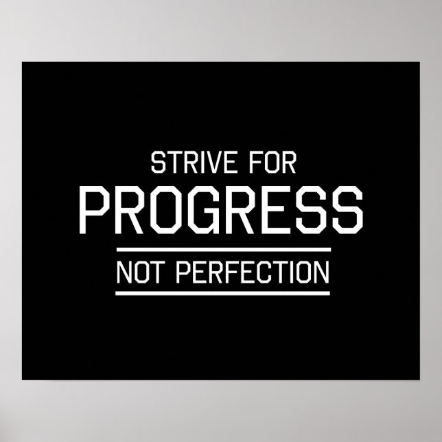 Poster Essayer pour le progrès pas la perfection (Devant)