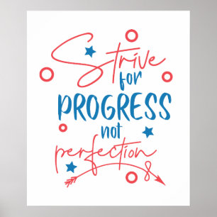 Poster Essayer pour le progrès pas la perfection mot sall