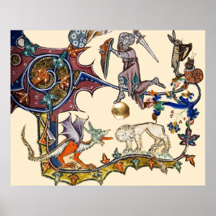 Poster ESSENCE DE GUERRE BESTIAIRE MÉDIÉVALE vs Chevalier