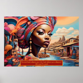 Poster Essence Ethérée : Rêves Africains Portrait Motivat