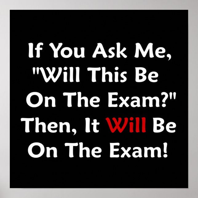 Poster Est-Ce Que Ça Sera À L'Examen ? (Devant)