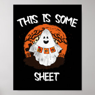 Poster Est-ce que du papier de Boo Halloween Fantôme Drôl