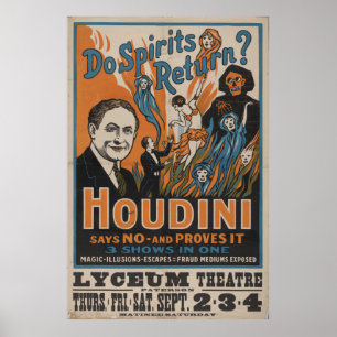 Poster Est-ce que les esprits reviennent ? Houdini Dit No