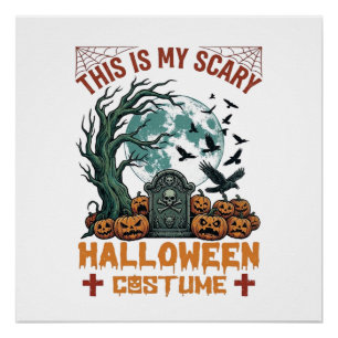 Poster Est Costume d'Halloween Effrayant Pierres Tombales