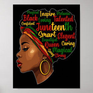 Poster Est Mon Jour de l'Indépendance Afro Melanin Reine 