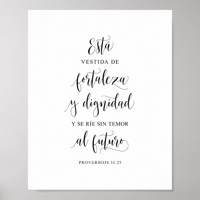 Poster Está Vestida De Fortaleza Y Dignidad (Devant)