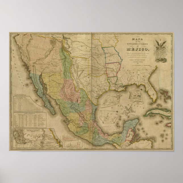 Poster Estados Unidos de Mejico (y Tejas y los Estado Uni (Devant)