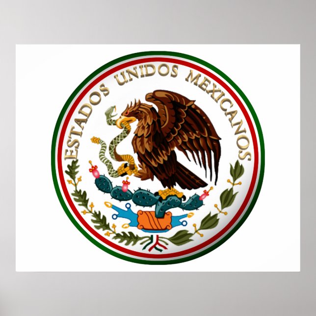 Poster Estados Unidos Mexicanos (Aigle du drapeau mexicai (Devant)