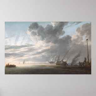 Poster Estuaire à la fin du jour par Simon de Vlieger