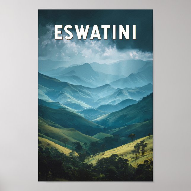 Poster Eswatini Illustration Voyage Art Vintage (Devant)