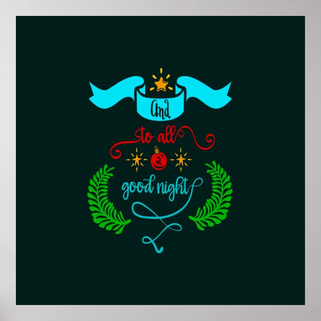 Poster Et À Tous Bonne Nuit Noël, Typographie, ZSG (Devant)