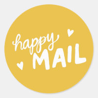 Poster et étiquette d'emballage Yellow Happy Mail