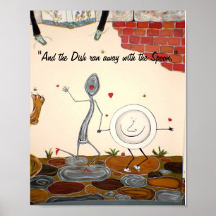 Poster Et le plat a fonctionné loin avec la copie de