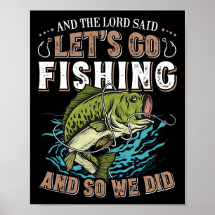 Poster Et Le Seigneur Dit Allons pêcher Humour Christian