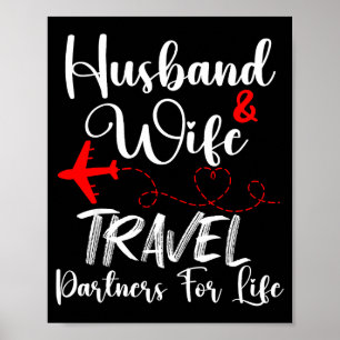 Poster Et mari femme associés de voyage dans la vie