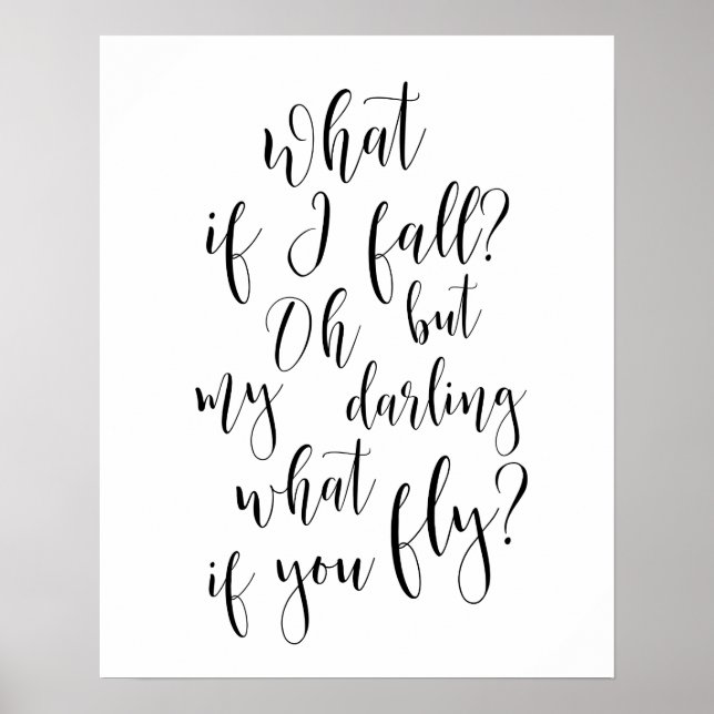 Poster Et Si Je Tombe ? Mais Mon Chéri, Et Si Tu Voles ? (Devant)