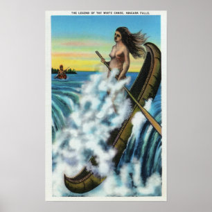 Poster Établissement de la légende du canoë blanc
