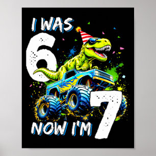 Poster Était 6 maintenant j'ai 7 ans anniversaire 67 Mons