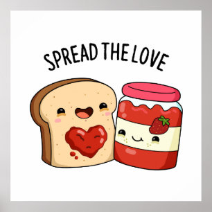 Poster Étaler la confiture Amour Drôle et le touron de pa