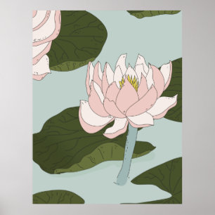 Poster Étang de lis de Chine
