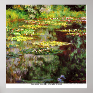 Poster Etang de roses de mer par Claude Monet