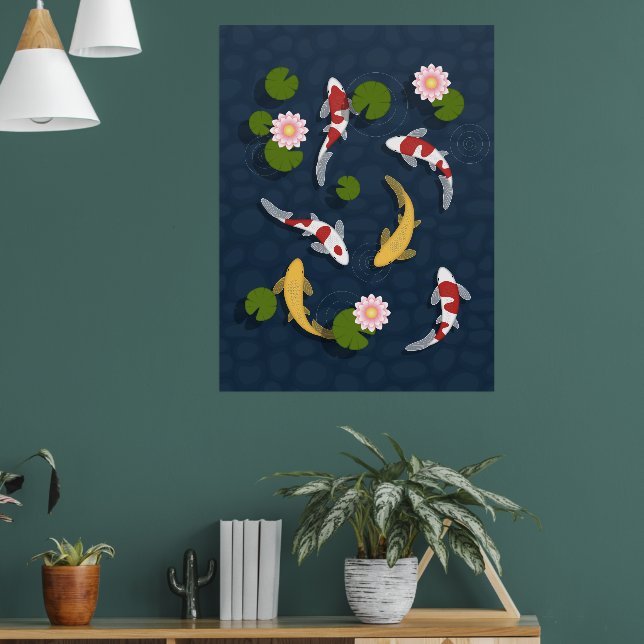 Poster Étang japonais de poissons Koi (Salon 1)