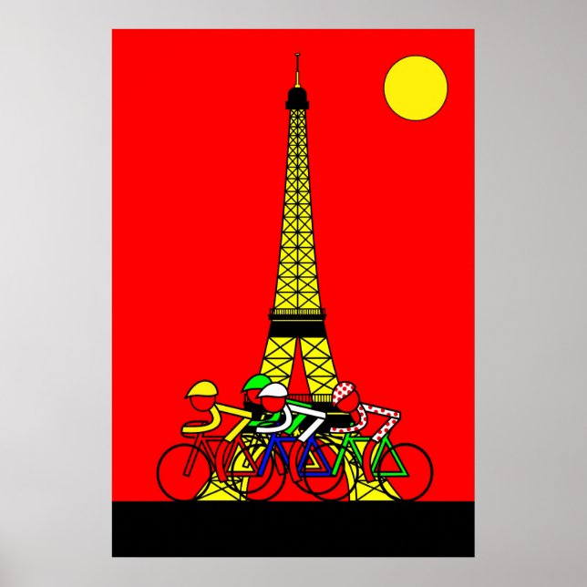 Poster Étape 21 - Tour Eiffel en Jaune (Devant)