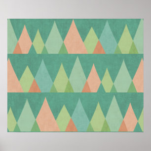Poster Étape Geo Sud-Ouest Motif triangle Turquoise
