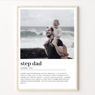 Poster Étape papa Définition Photo personnalisée minimale