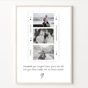 Poster Étape personnalisée Papa Photo Cadeau minimal