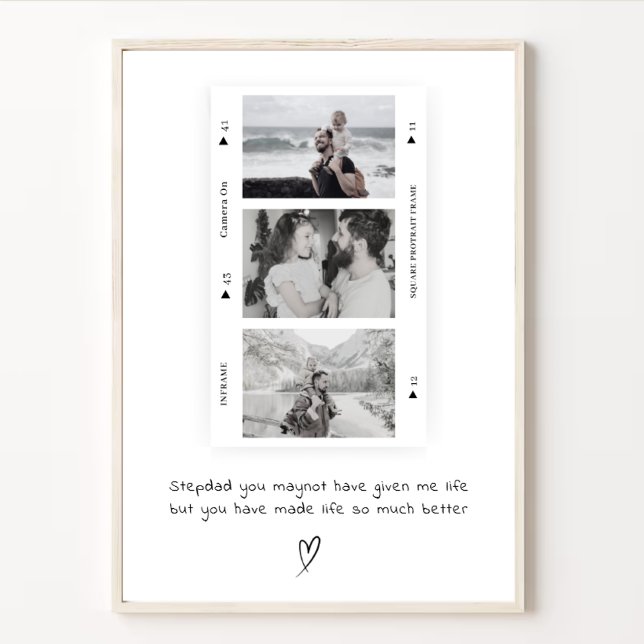 Poster Étape personnalisée Papa Photo Cadeau minimal (Créateur téléchargé)