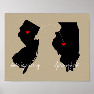 Poster État à État Déplacement ou longue distance