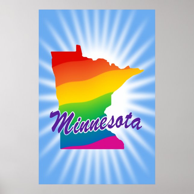 Poster État Arc-En-Ciel Du Minnesota (Devant)