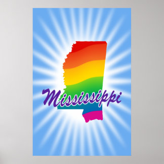 Poster Etat arc-en-ciel du Mississippi